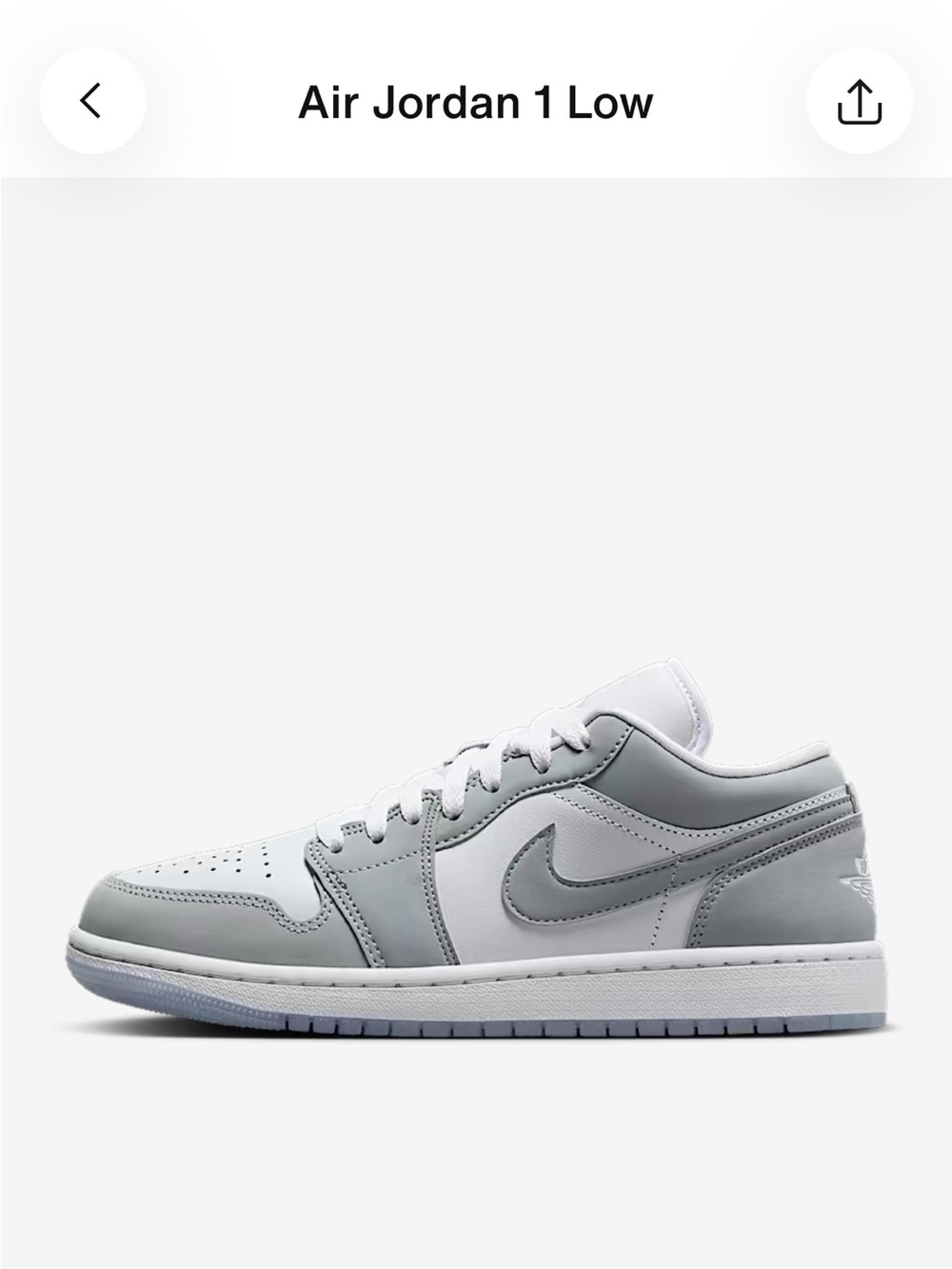 Nike Air Jordan 1 Low — White & Light Gray